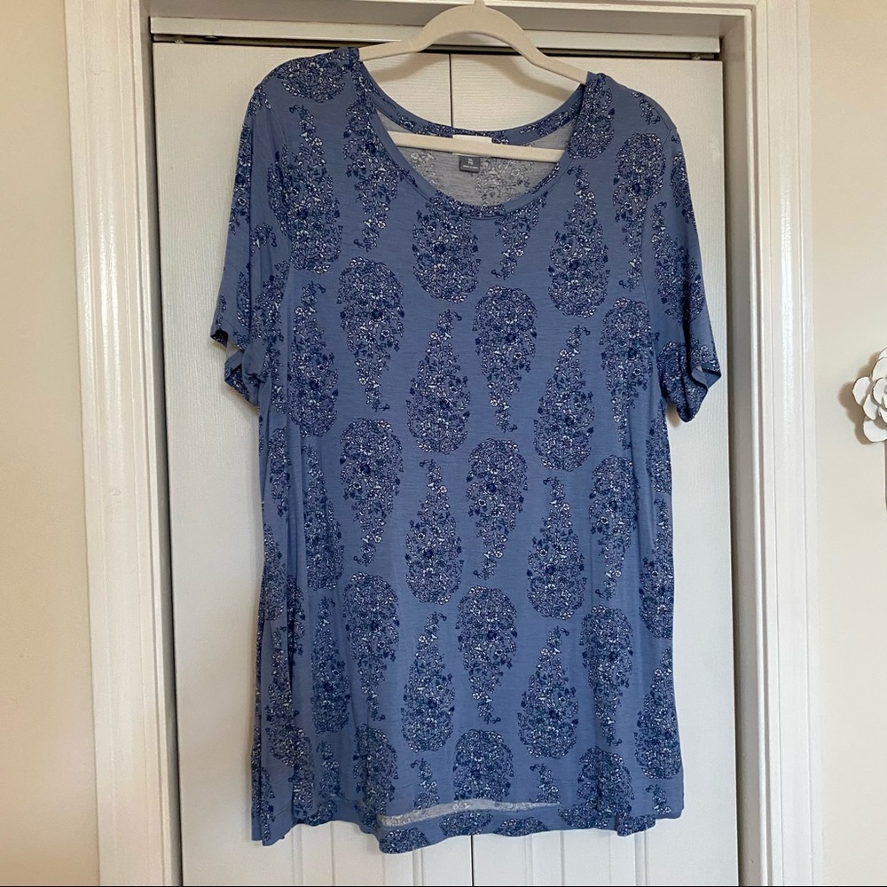 Blue Paisley Tee